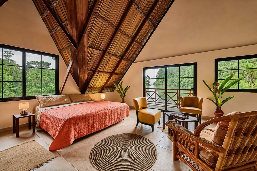 Doppelbett im Schlafzimmer der Casa Oceanview